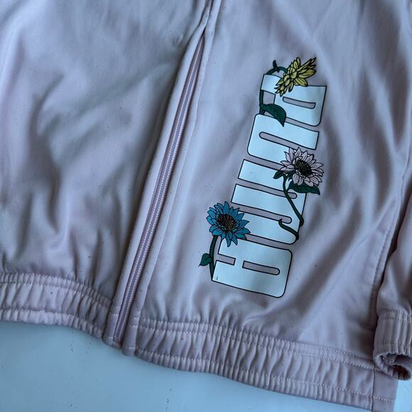 Puma Girl's Pink Full Zip Track Jacket - Size 12/14 - Picture 2 of 5